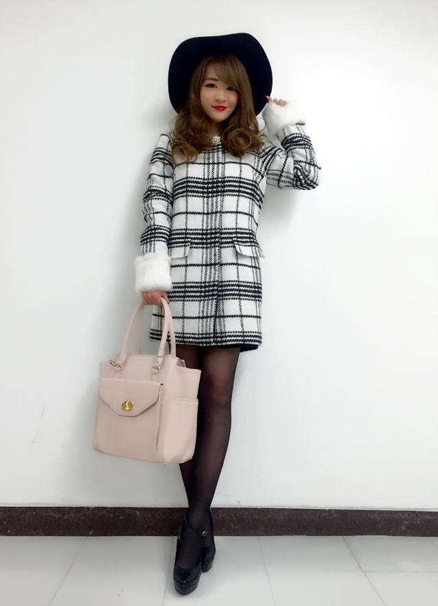 クリスマスデートに❤︎ノーカラーチェックコート❤︎❤︎