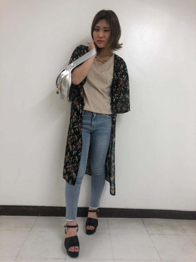 インナー付きペイズリー花柄羽織り♡rina