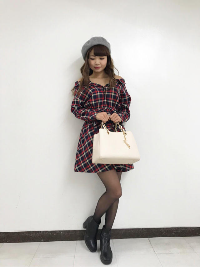 クリスマスデートにぴったり♡チェックワンピ♡