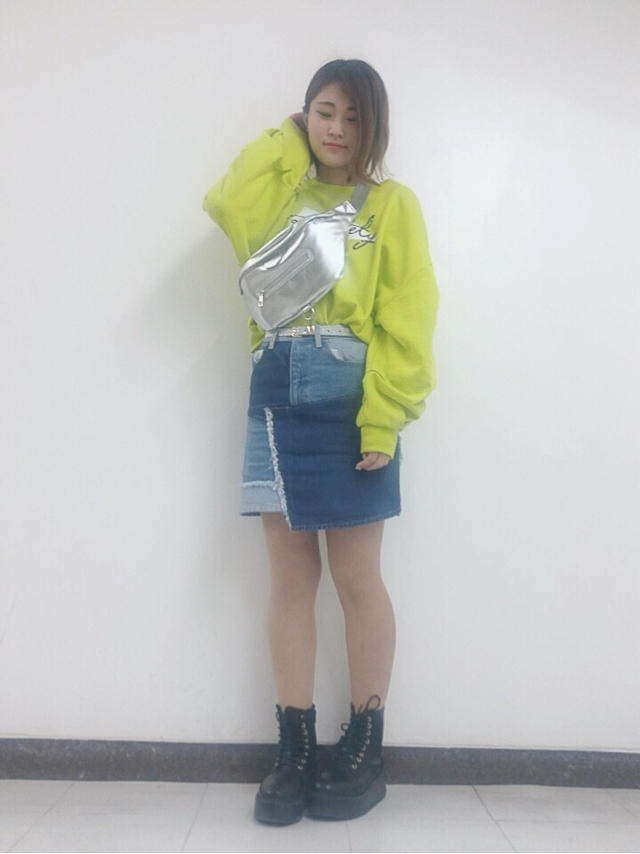 パッチワークミニスカートコーデ♡rina