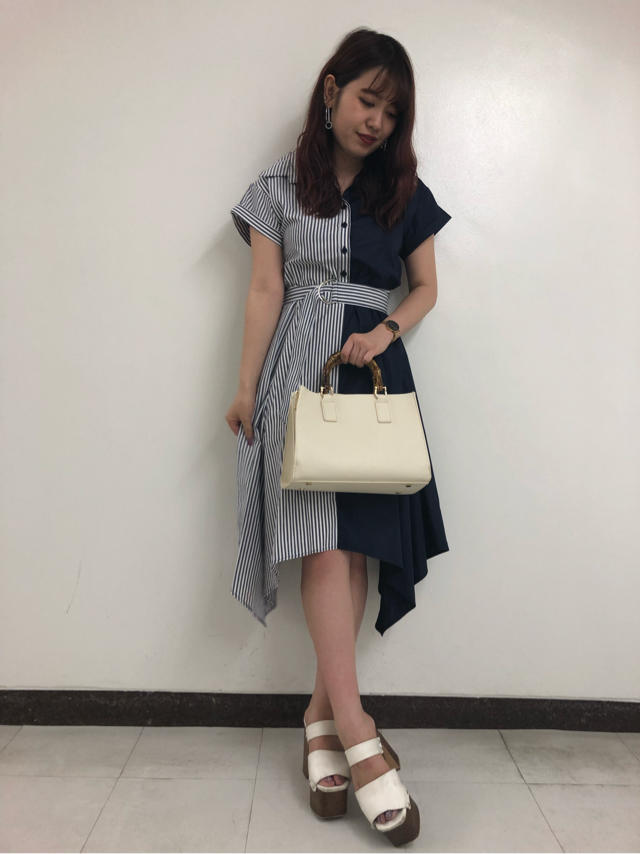 ブロッキングシャツワンピ♡♡mayu