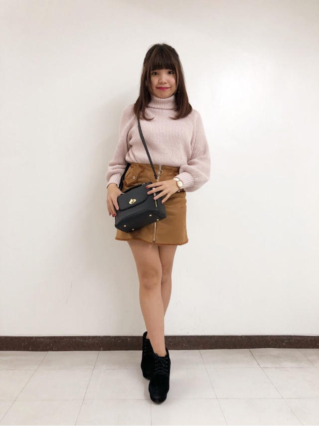 フロントジップフェイクムートンスカート♡はる