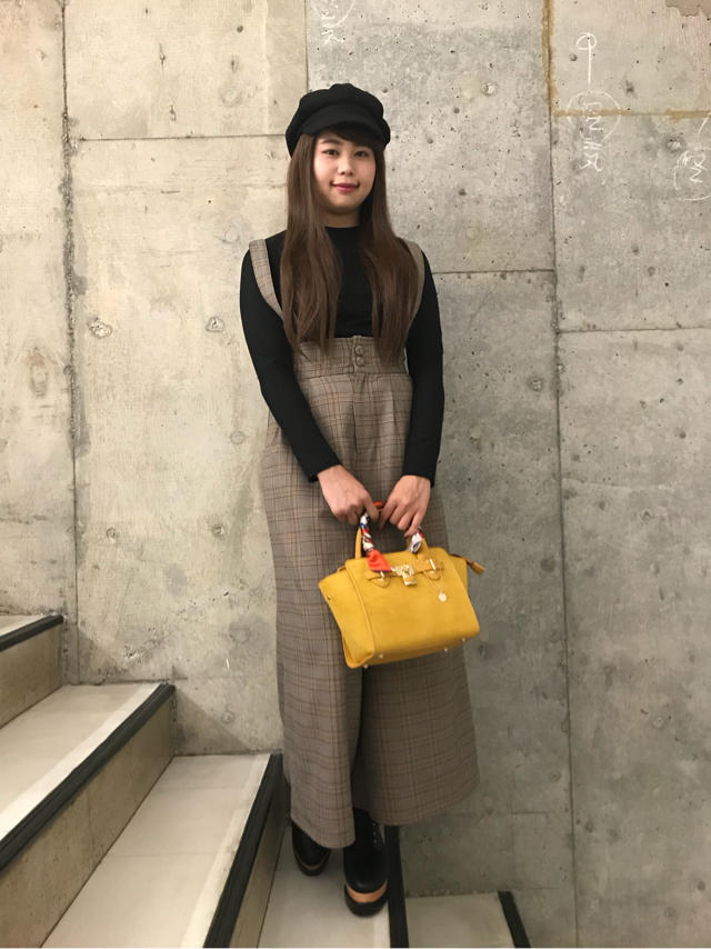 チェックワイドとニットインナー付きコーデ♡rina