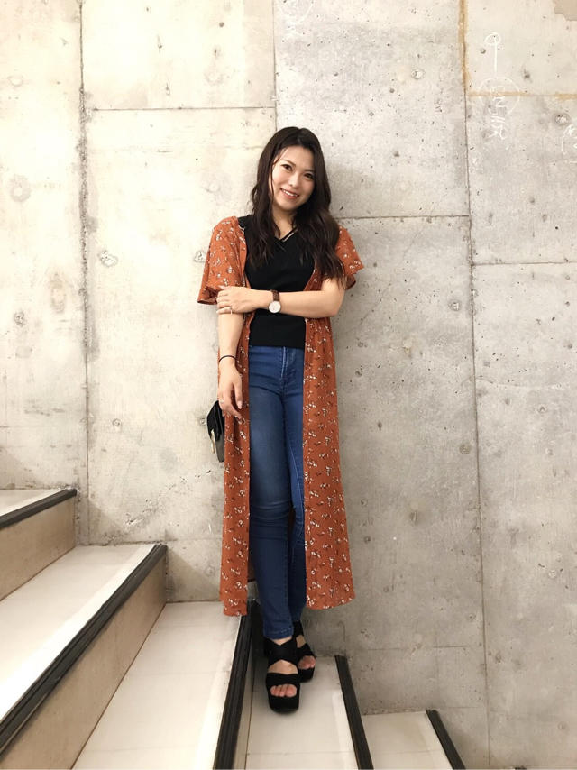 new♡リーフ柄ブラウス羽織り