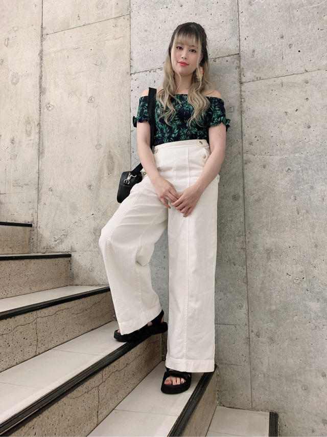 ボタニカルシャーリングトップス♡rina