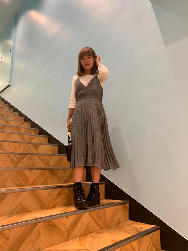 インナー付プリーツジャンスカワンピース♡チームラボin豊洲♡ayaka