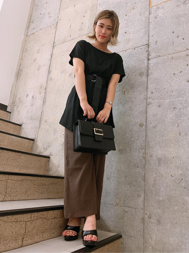 ベルト付きカシュクールデザインチュニックTOPS♡ayaka