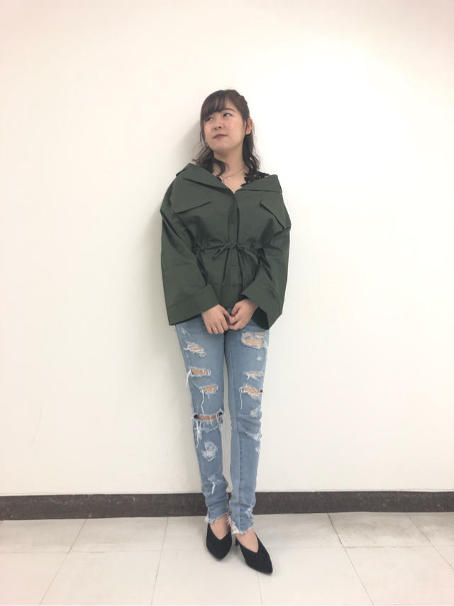 抜け衿ロングシャツ♡♡mayu