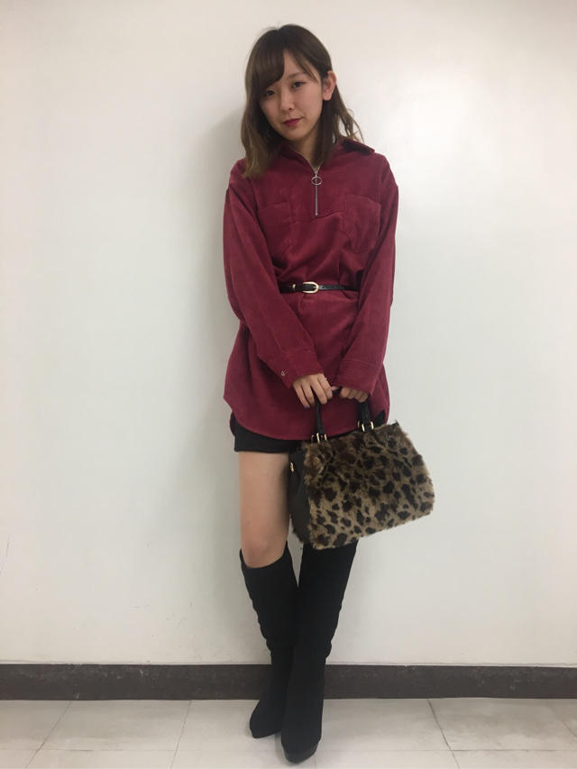 コーデュロイシャツワンピ♡new nail♡ayaka