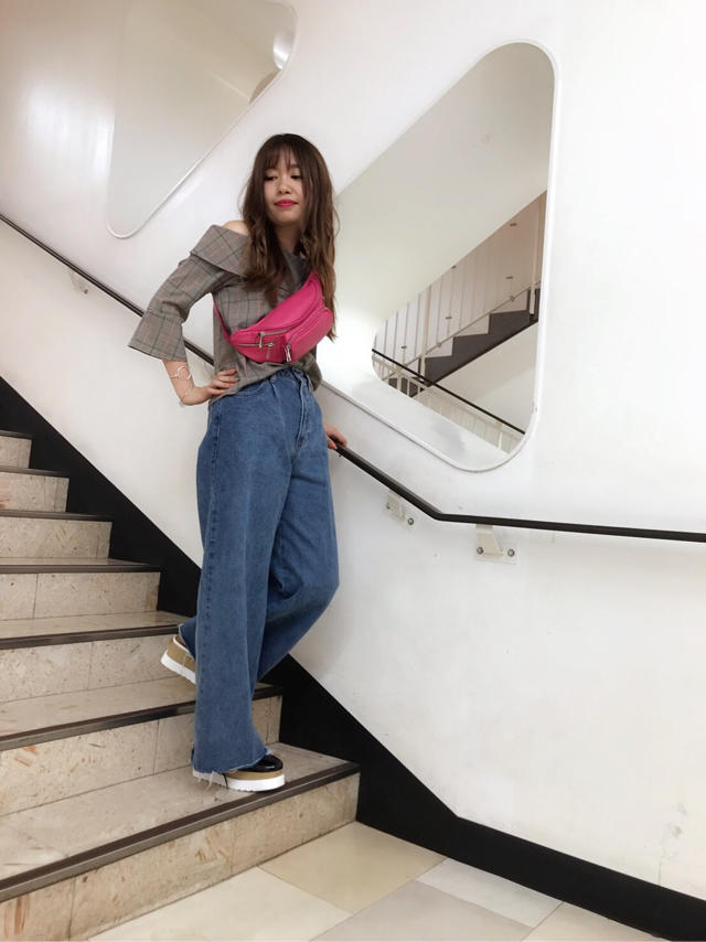 ♡new♡オフショルチェックシャツ♡