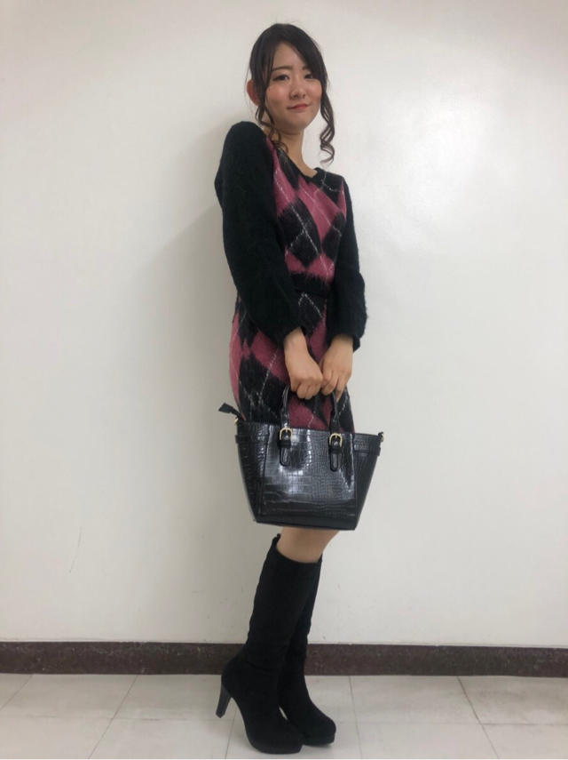 アーガイルニットセットアップコーデ♡rina