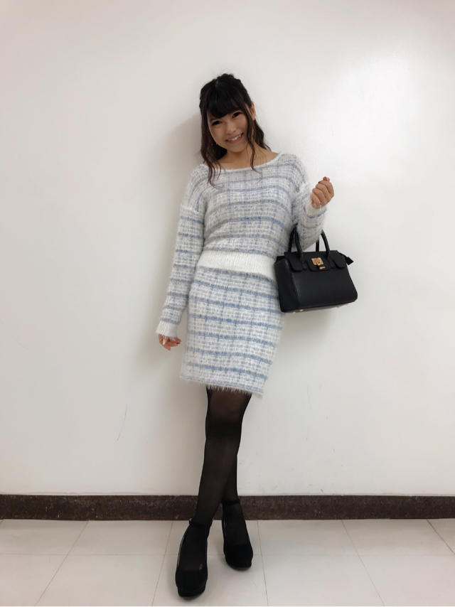 上品可愛いツイードニットアップ☆お知らせ✏︎あやちゅん