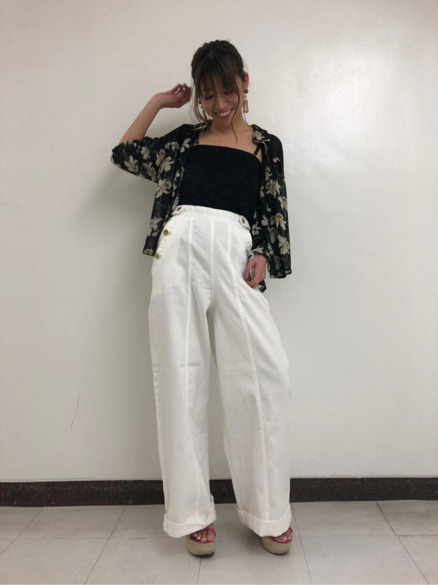 マリンワイドパンツコーデ♡rina