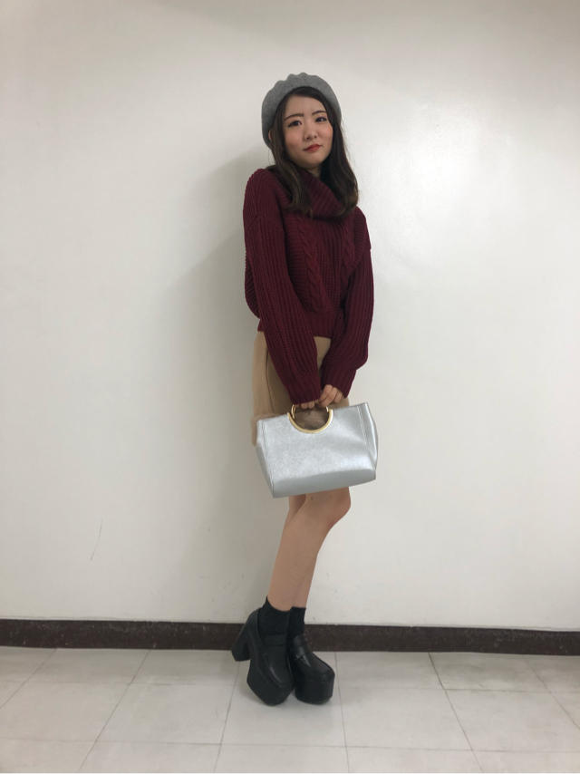 背中開きオフタートルニット♡友達とディズニークリスマス♡ayaka