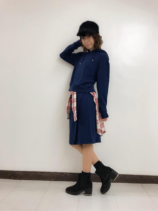 チェックシャツ付きセットアップ