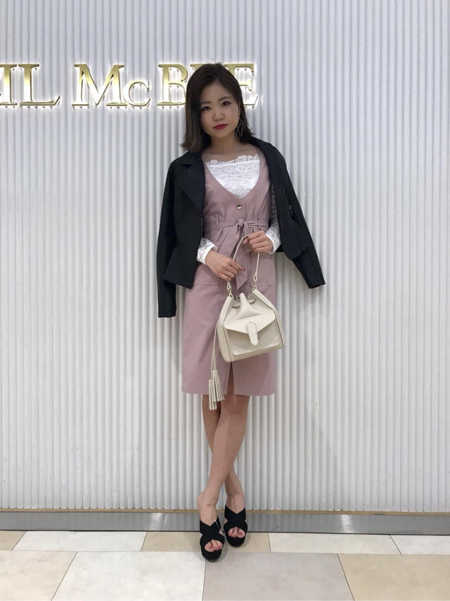 レースインナー付きペンシルワンピ▷Asami