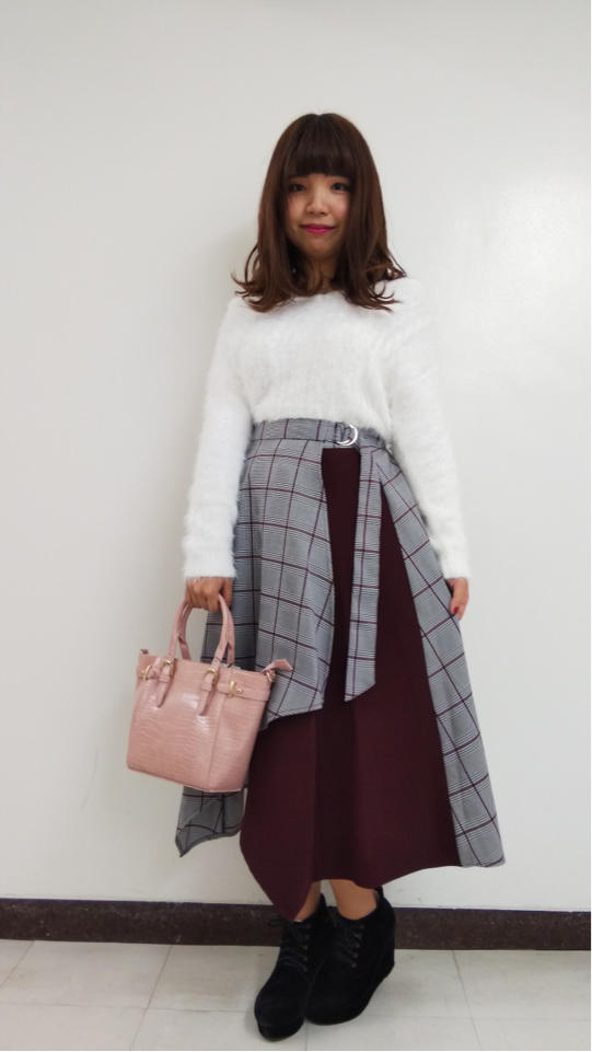 New♡チェックブロッキングスカート♡marina