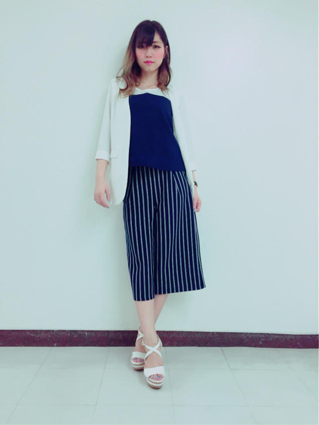 カジュアルなボーダーセットアップ❤︎