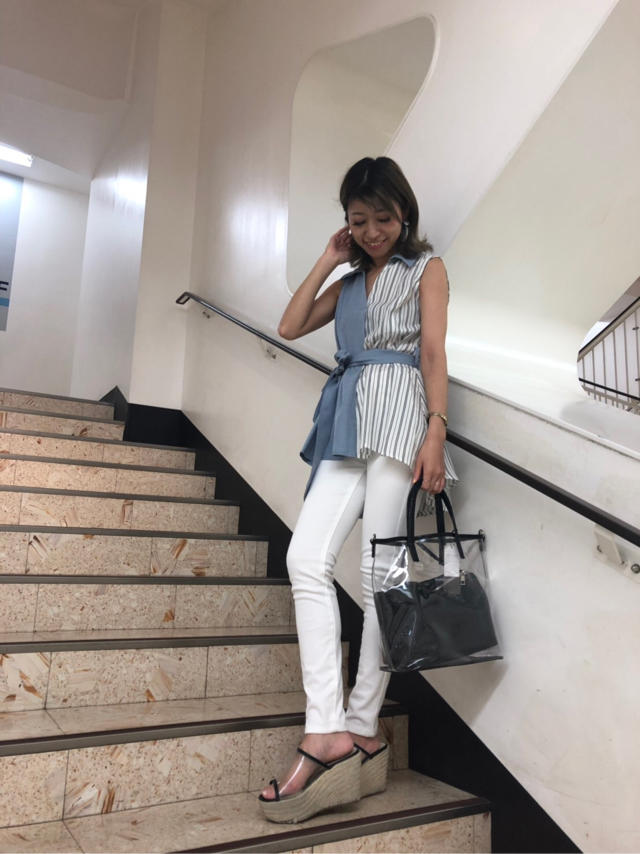 ブロッキングイレヘムシャツ▷Asami