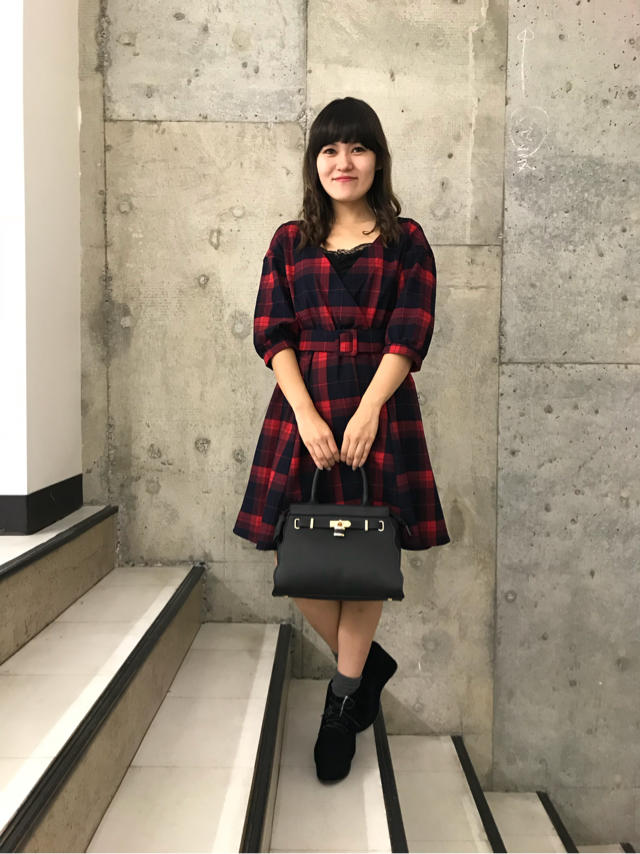 チェックワンピコーデ♡rina