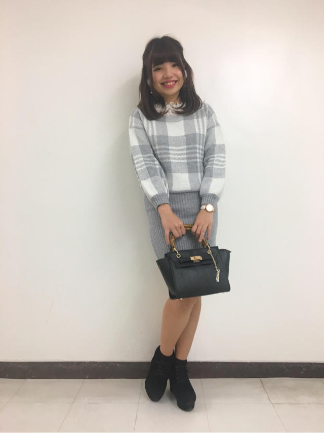 レース付きチェックワンピース♡はる