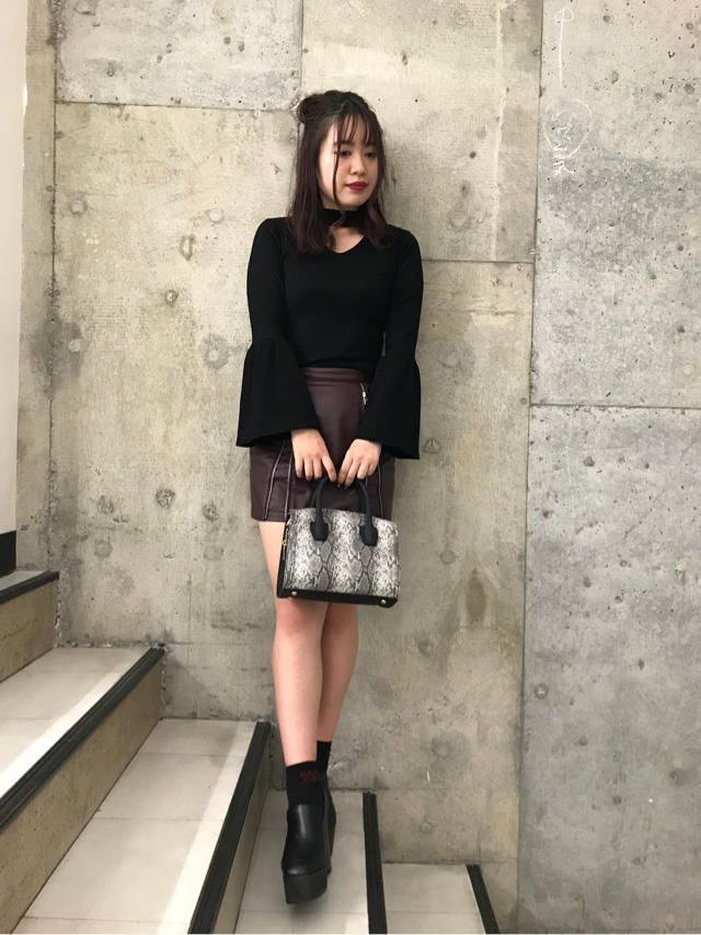 レザースカートコーデ♡rina