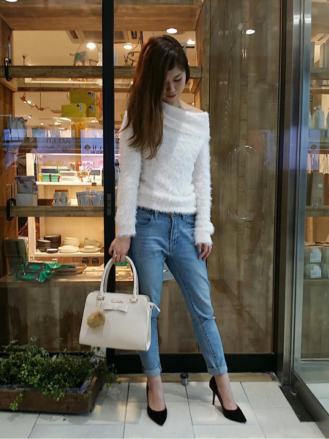 シャギーニットコーデ♡青木