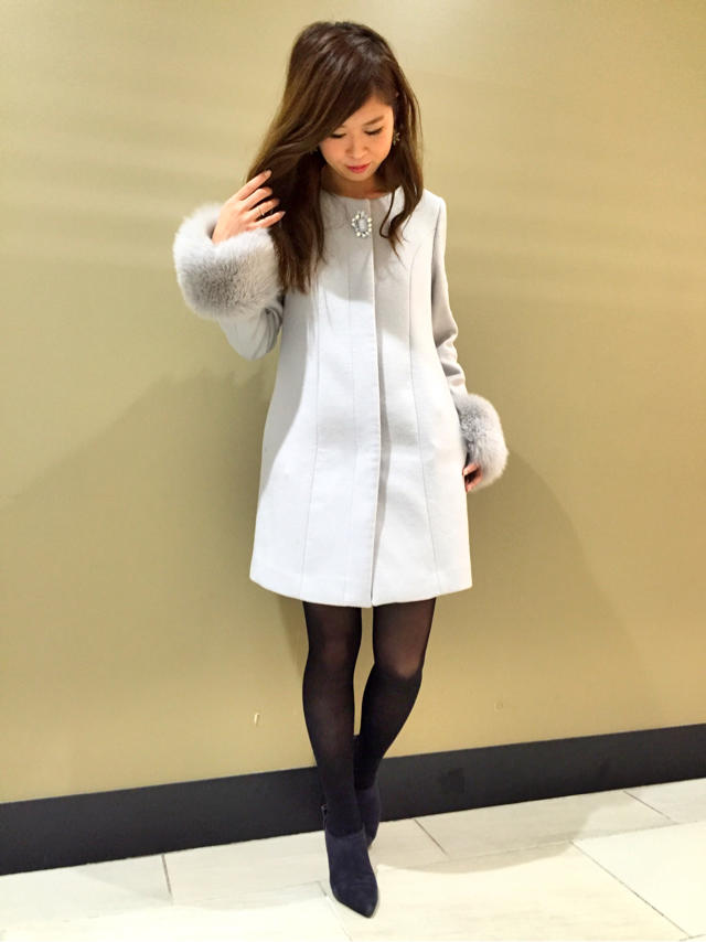 ビジュー付き♡ノーカラーコート(ヾ(｡･ω･)ﾉ大森