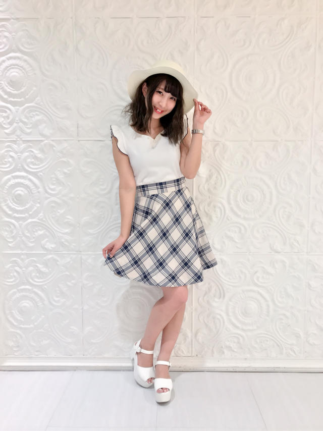日本製チェック柄スカート♡コーデ