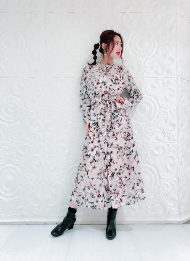 ユリ柄シャツワンピ♡♡