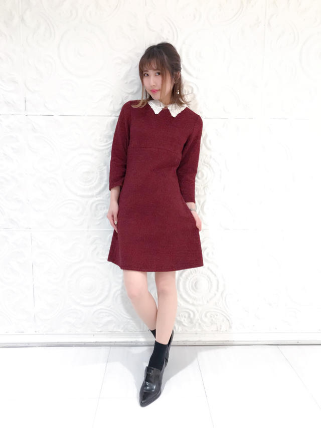 取り外し襟付きワンピ♡♡