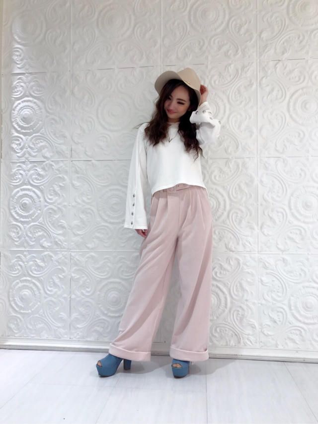 パステルカラー♡ベロアワイドパンツ