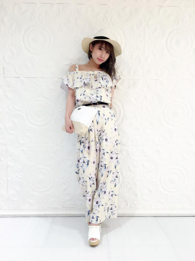 新色追加で再入荷♡リリー柄オールインワン♡♡
