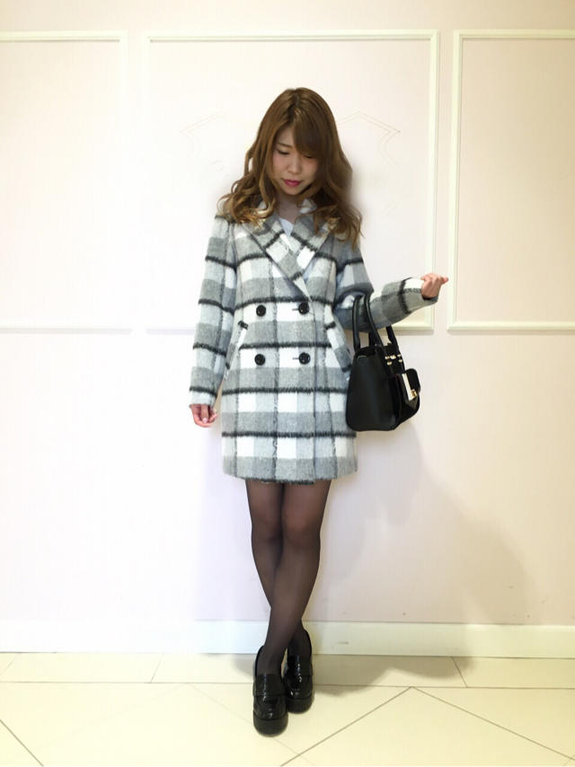 チェック柄コート♡