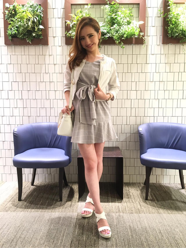 パール風ノーカラージャケット♡#shoko