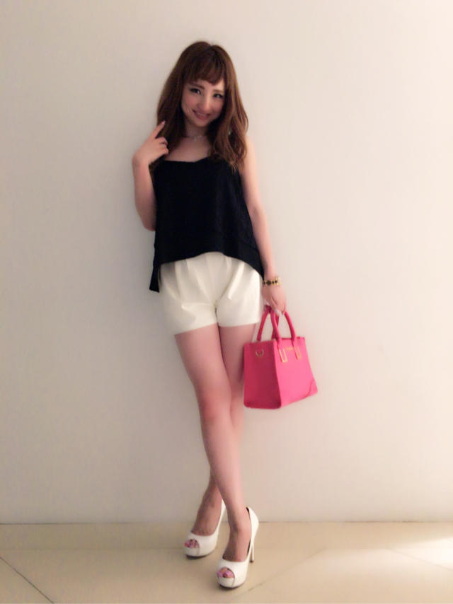 レースタンク＋ショーパンセット♡#SHOKO