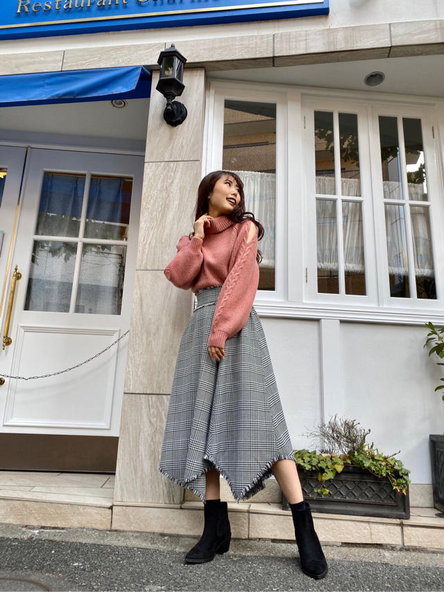 オフタートルスリットニット&イレヘムフリンジスカート♡♡