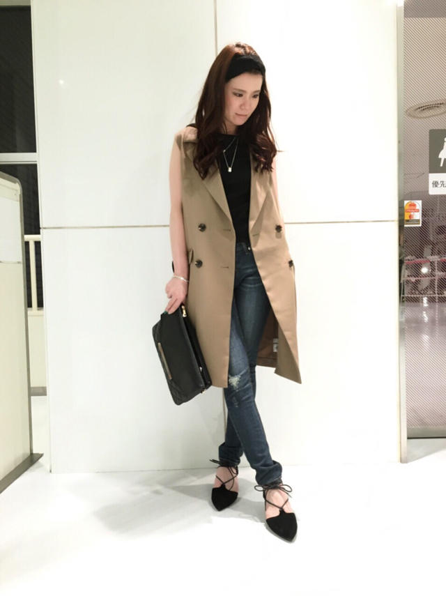 フード付きロングジレ♡#MICHIKA店長