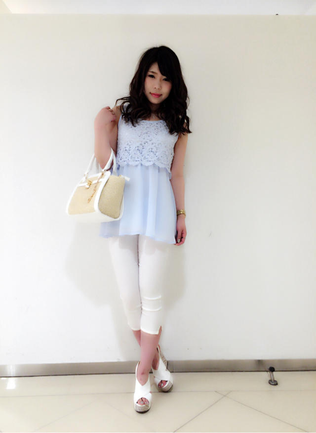 レース重ねフレアチュニック♡#SAKI