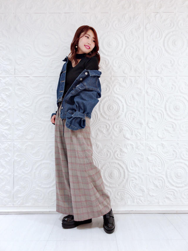 チェックワイドパンツ♡♡