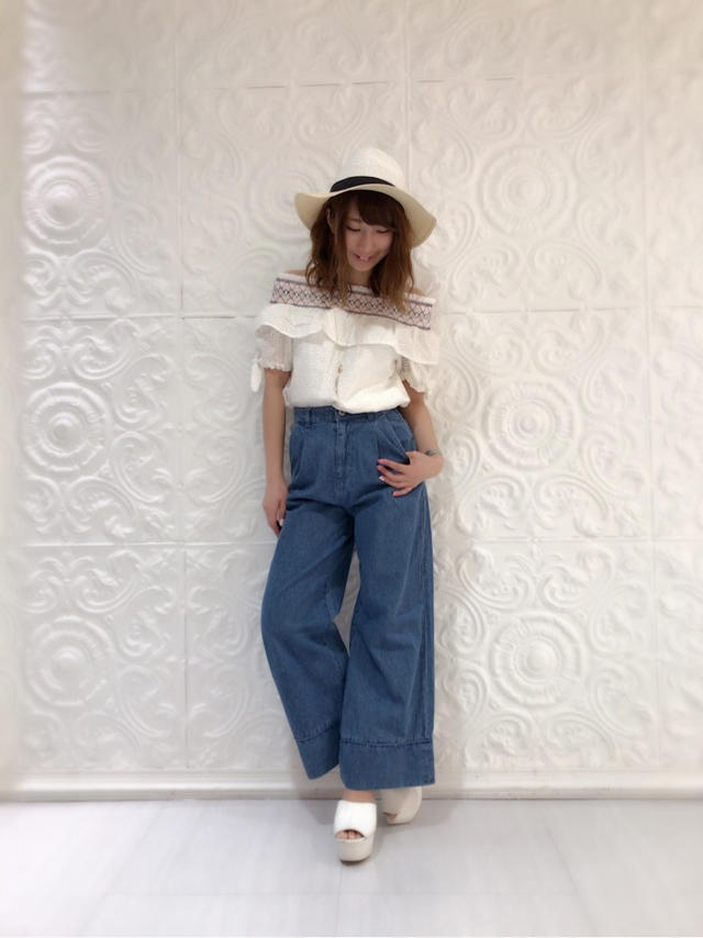 着丈が変化♡デニムワイドパンツ