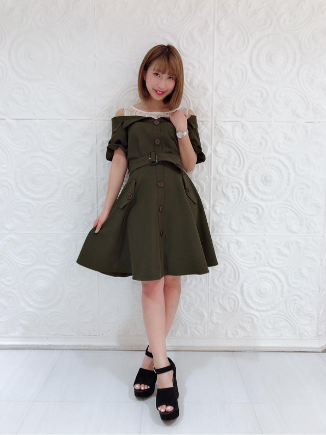 オフショル♡トレンチワンピ