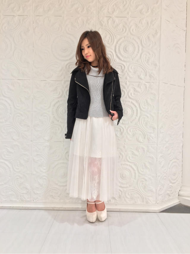 スウェード風ライダース♡