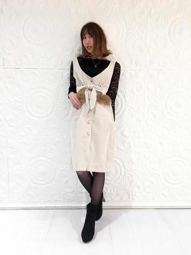 復活♡大人気ファー付きワンピ♡♡