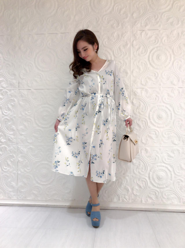 着回し抜群♡レトロ花柄ワンピ