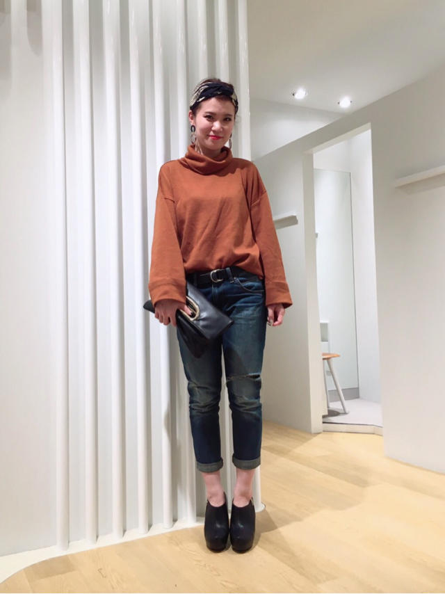 ワイドシルエットオフタートルプルオーバー #Michika店長
