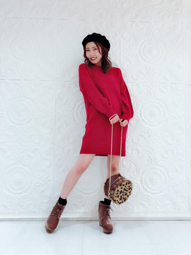 オフショルニットワンピ♡♡