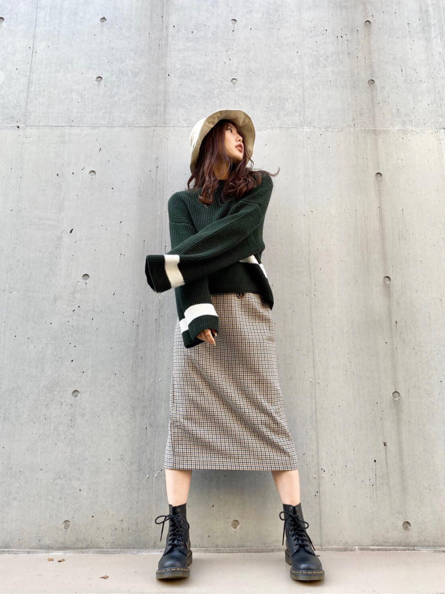 ガンクラブチェックロングタイトスカート♡♡