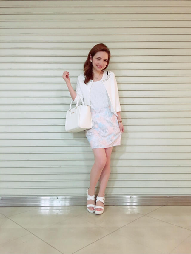 花柄タイトスカート#shokotan