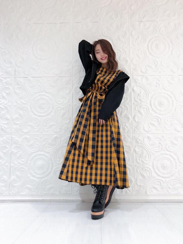 チェックロングワンピース♡♡
